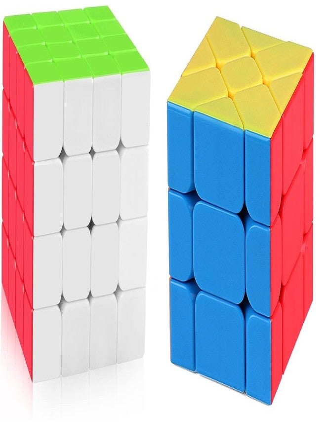 Authfort Cube Bundle 4 X 4 Stickerless Cube & Skweb Stickerless Speed Cube Combo Set of 2 (2 Pieces) - Image 1
